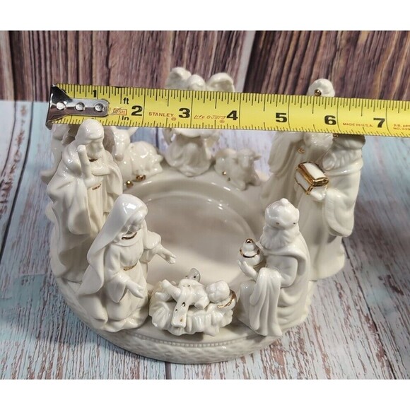 Holiday Home Accents Jade Porcelain Nativity Large Candle Candleholder - Picture 10 of 15